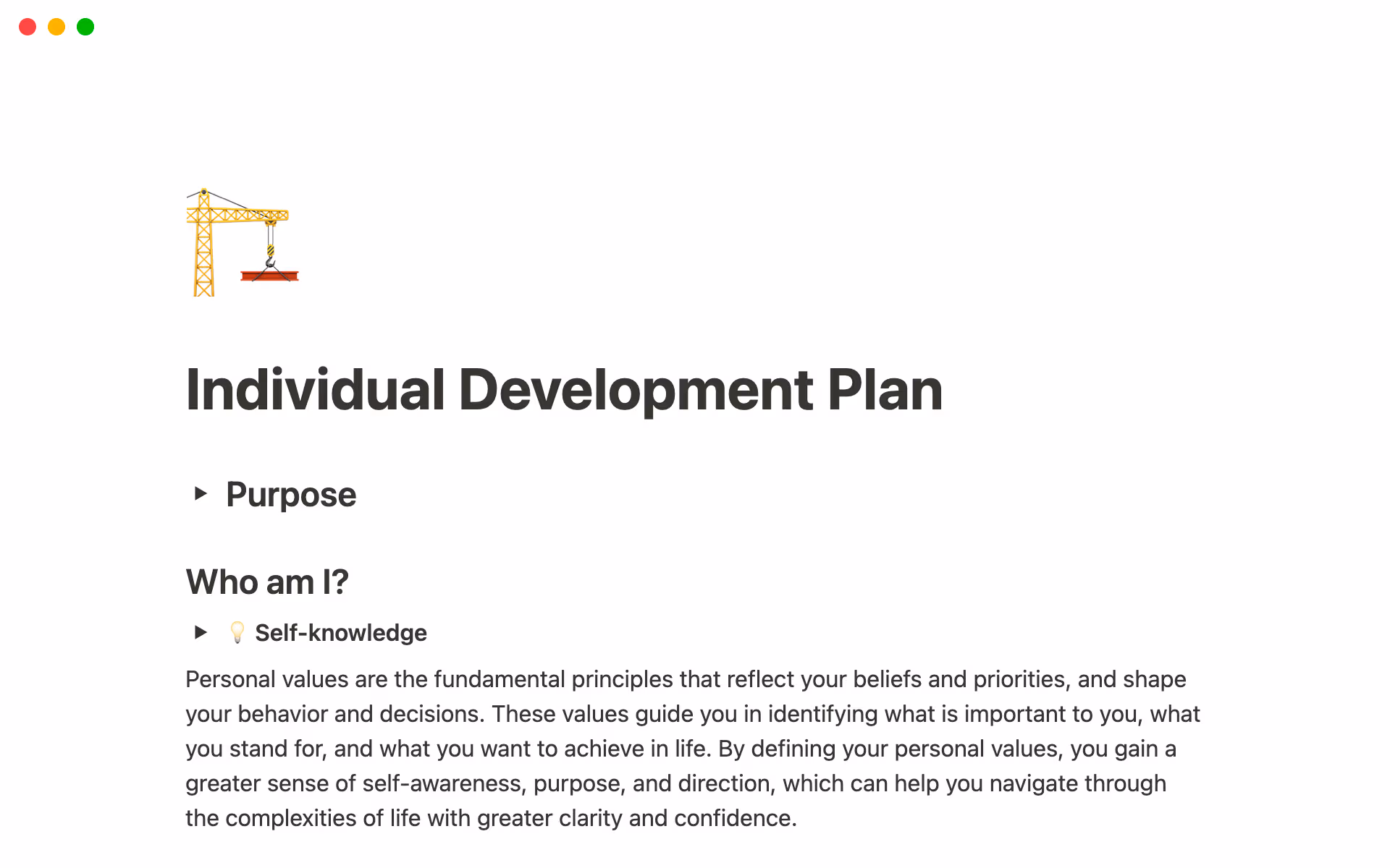 Individual development plan template