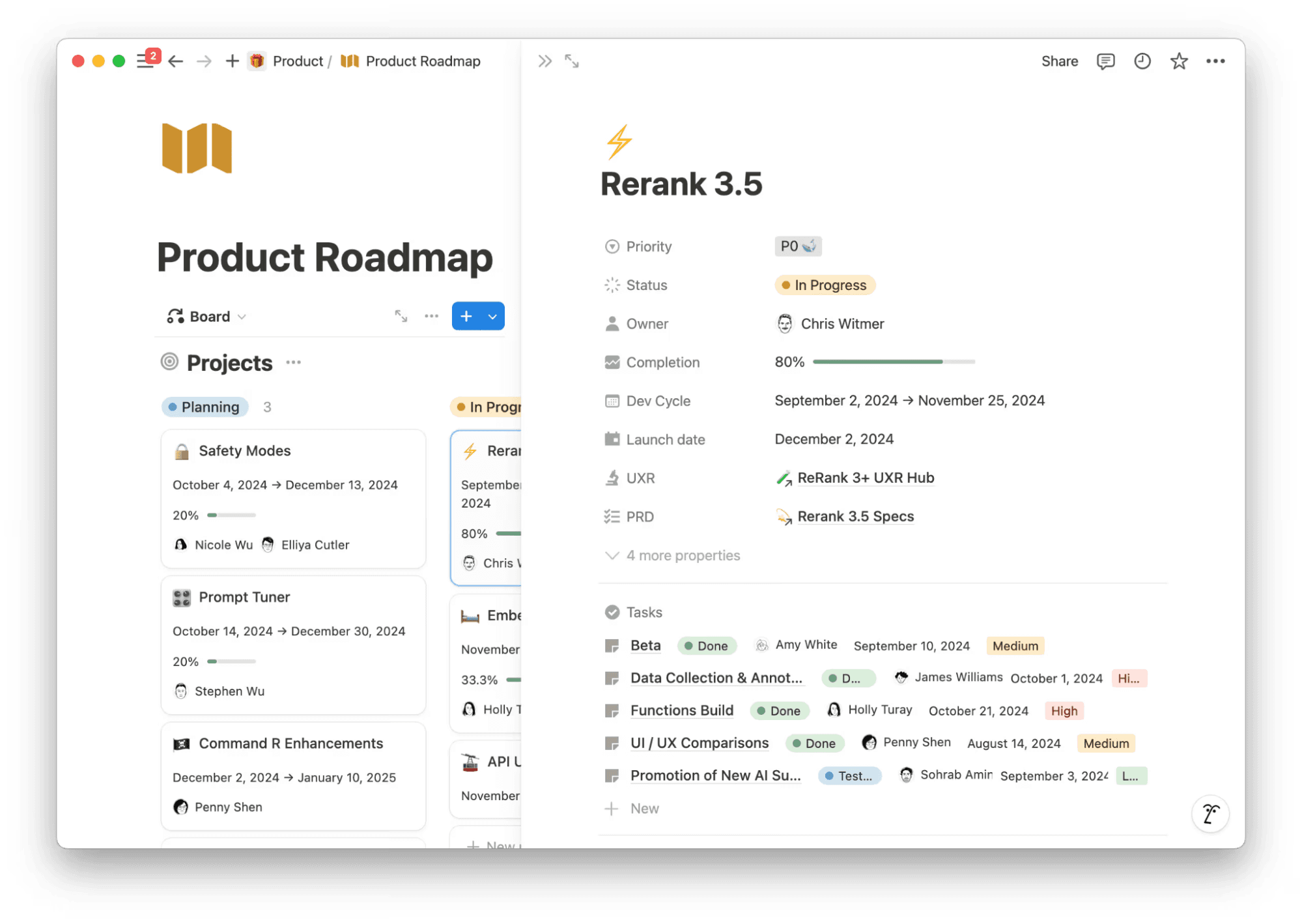 Cohere’s Notion product roadmap
