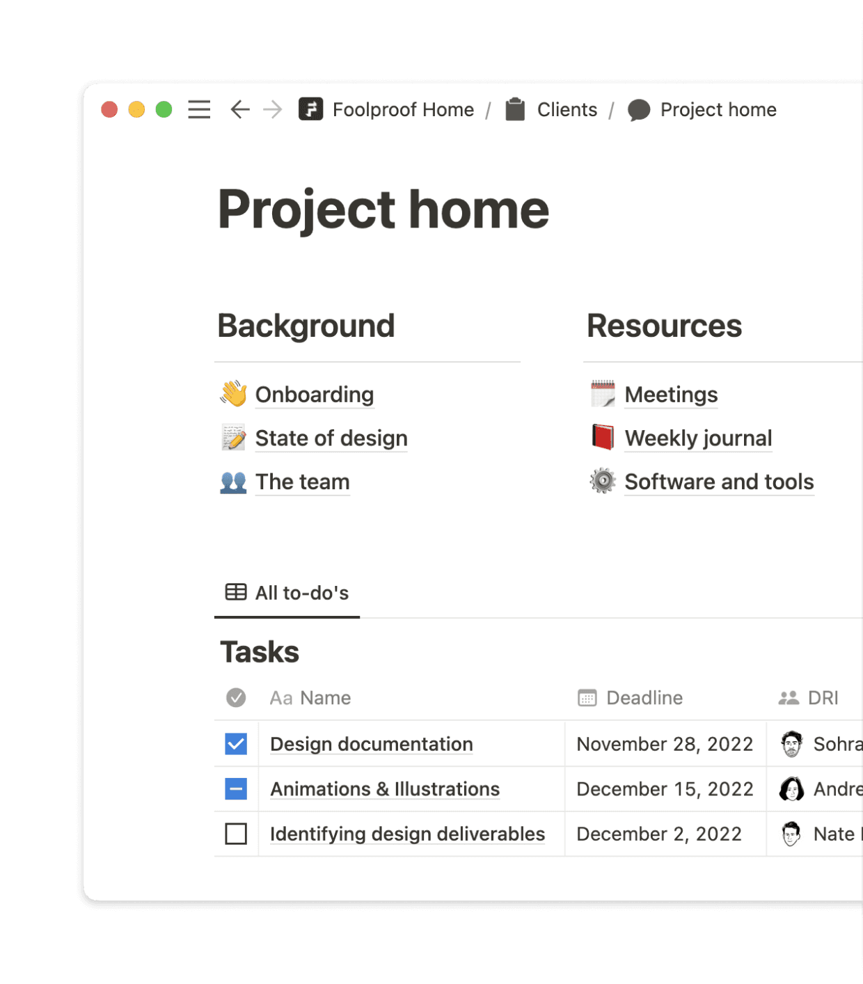 Create a one-stop shop for project information, content, and context.